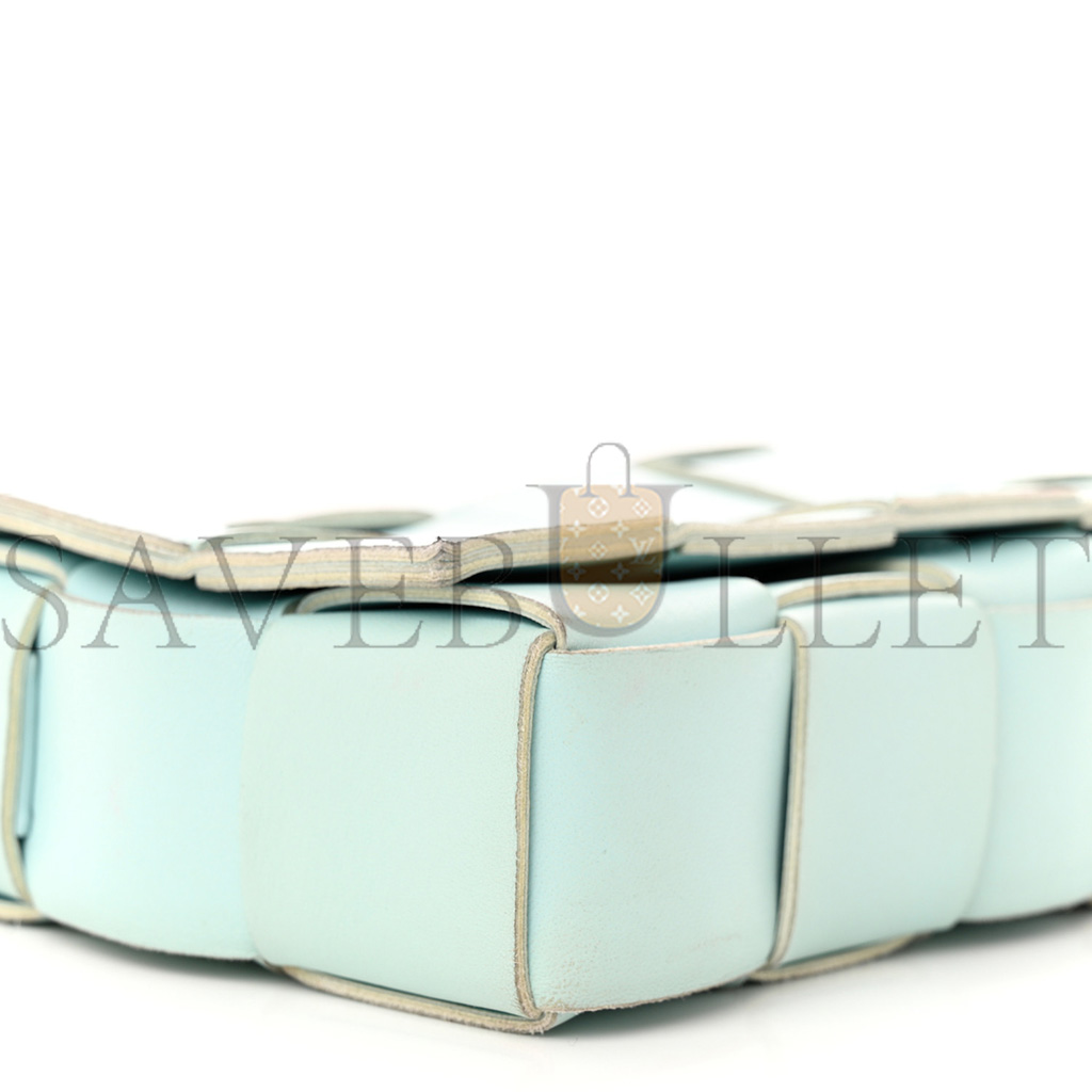 bo*te*ga Ve*ne*ta nappa maxi intreccio cassette bag teal washed  (23*15*5.5cm)