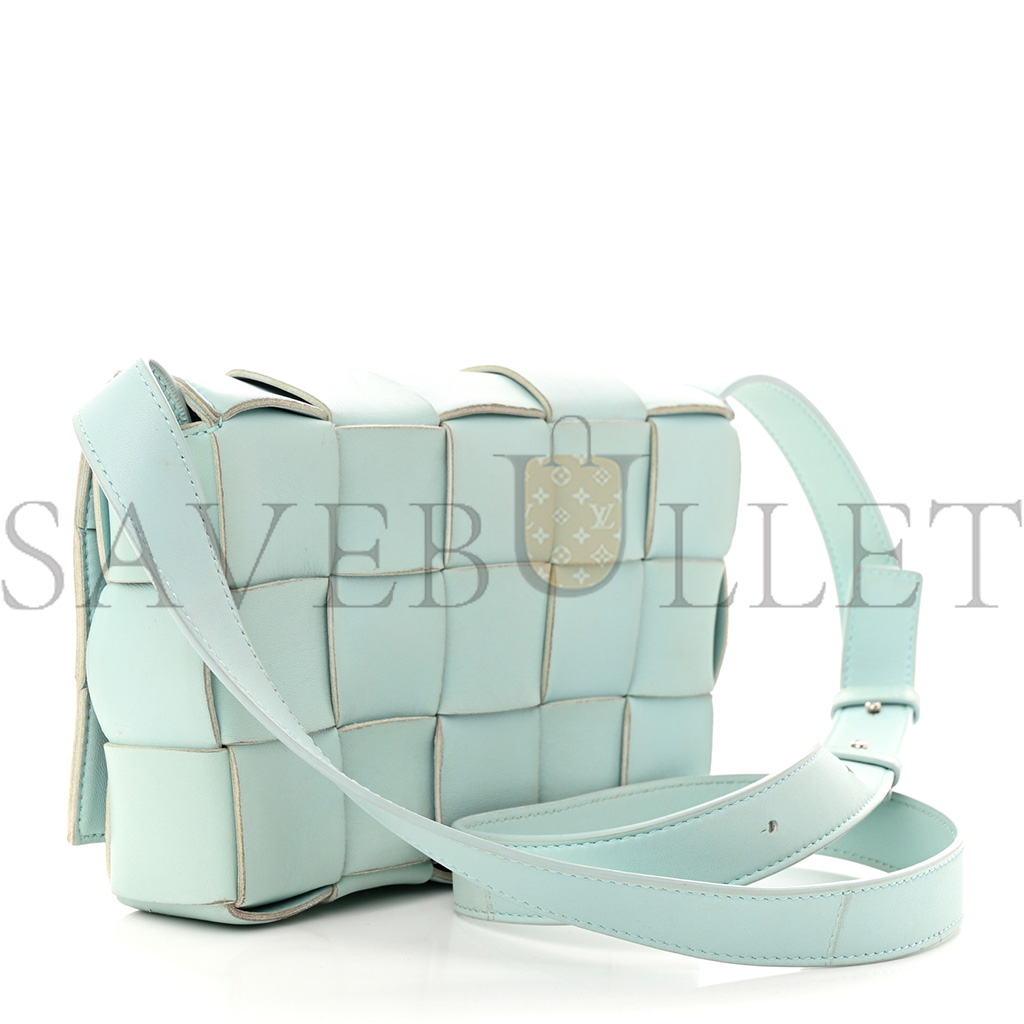bo*te*ga Ve*ne*ta nappa maxi intreccio cassette bag teal washed  (23*15*5.5cm)