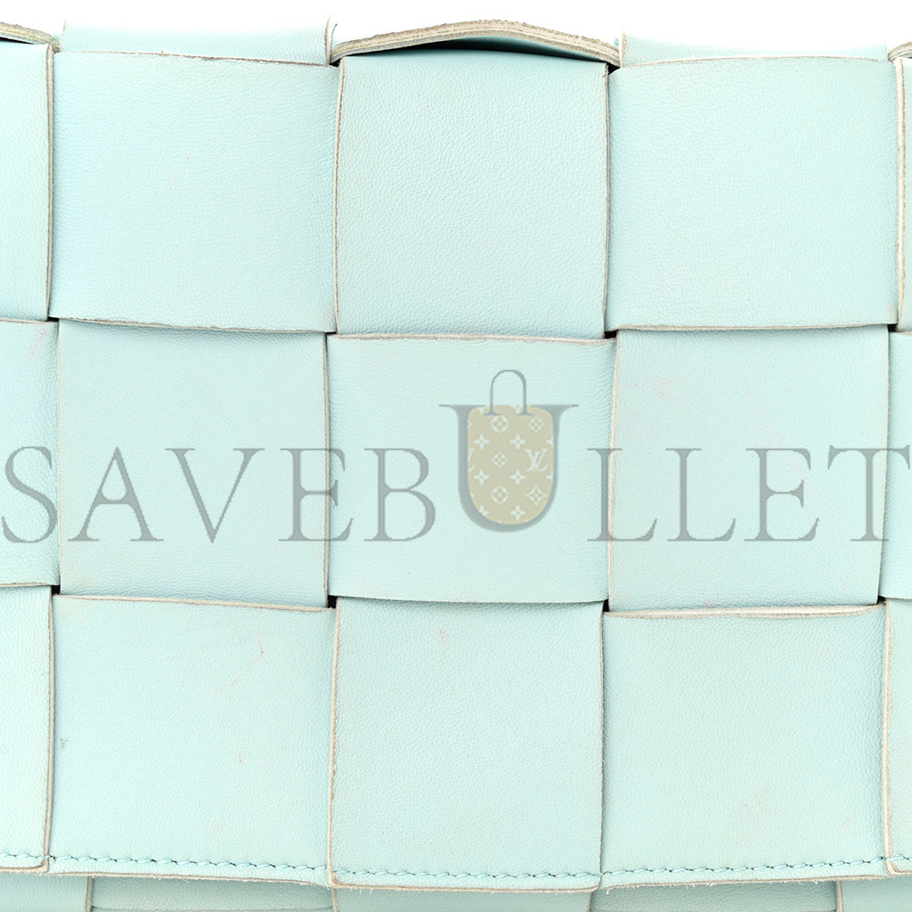 bo*te*ga Ve*ne*ta nappa maxi intreccio cassette bag teal washed  (23*15*5.5cm)