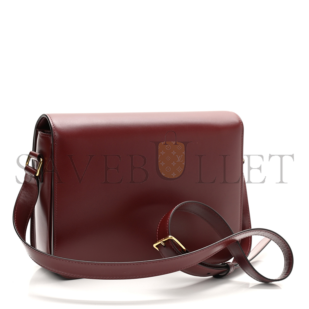 Ce**e shiny calfskin medium triomphe light burgundy  (23*15*5cm)
