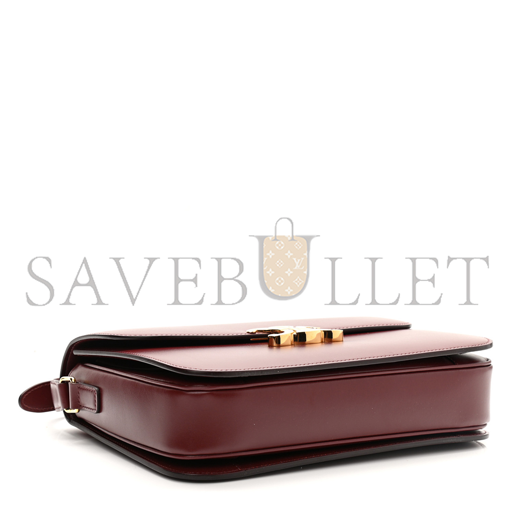 Ce**e shiny calfskin medium triomphe light burgundy  (23*15*5cm)