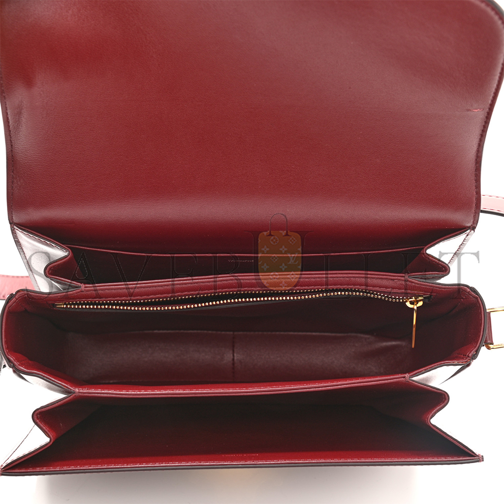 Ce**e shiny calfskin medium triomphe light burgundy  (23*15*5cm)