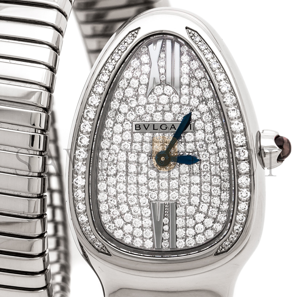 B*l*ai diamond pave 18k white gold serpenti tubogas women