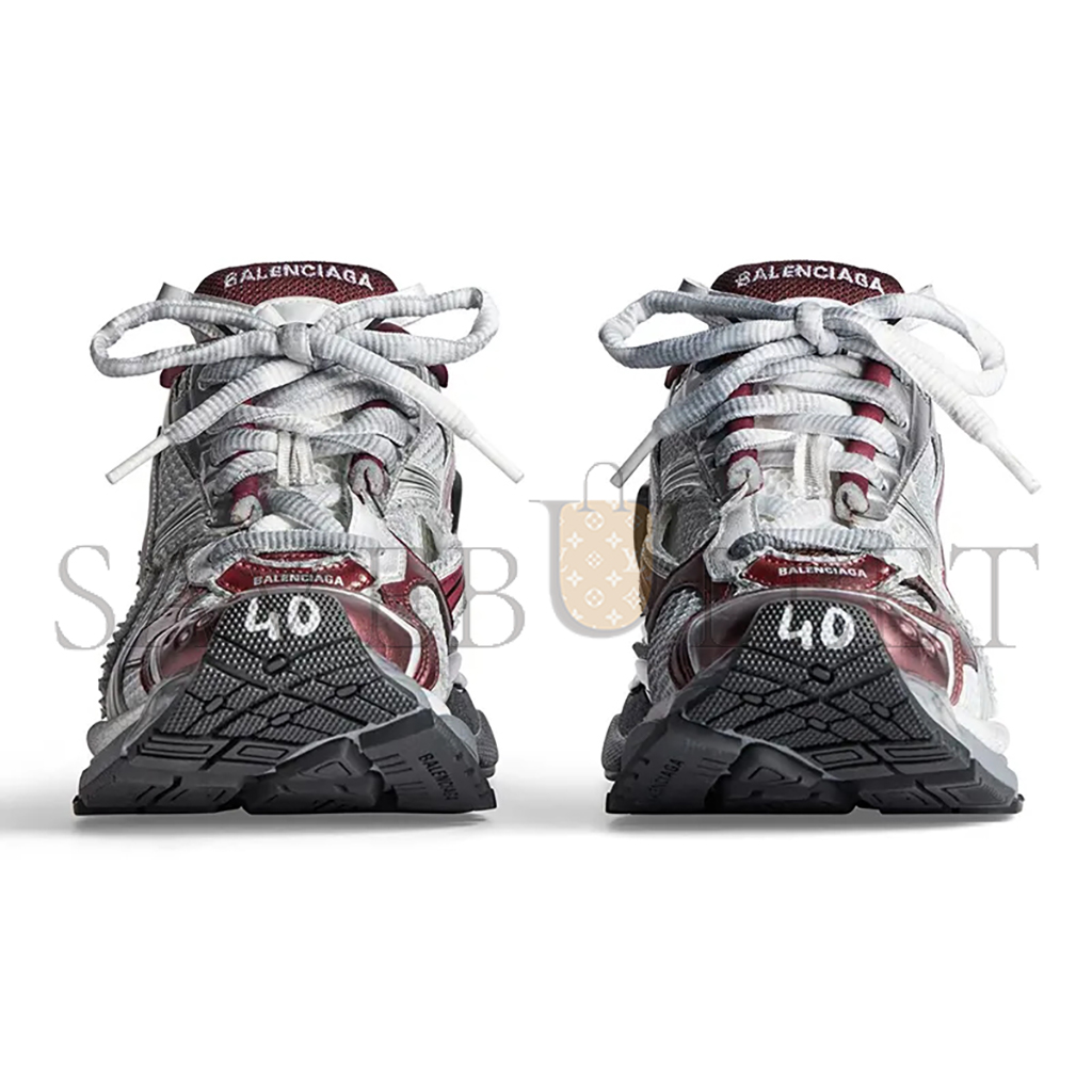 Ba*len*cia*ga runner sneakers grijs donkerrood 772774w2rbw052