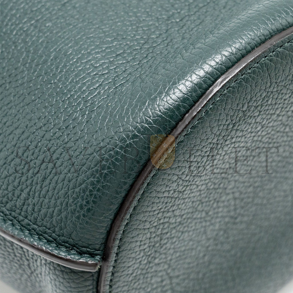 Ce**e Ce**e nano bucket big bag grained calfskin dark green shw (21*15*15cm)