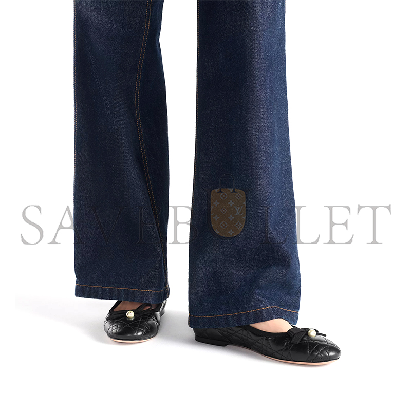 D*or ballet flat black quilted cannage calfskin kdb877cqc_s900