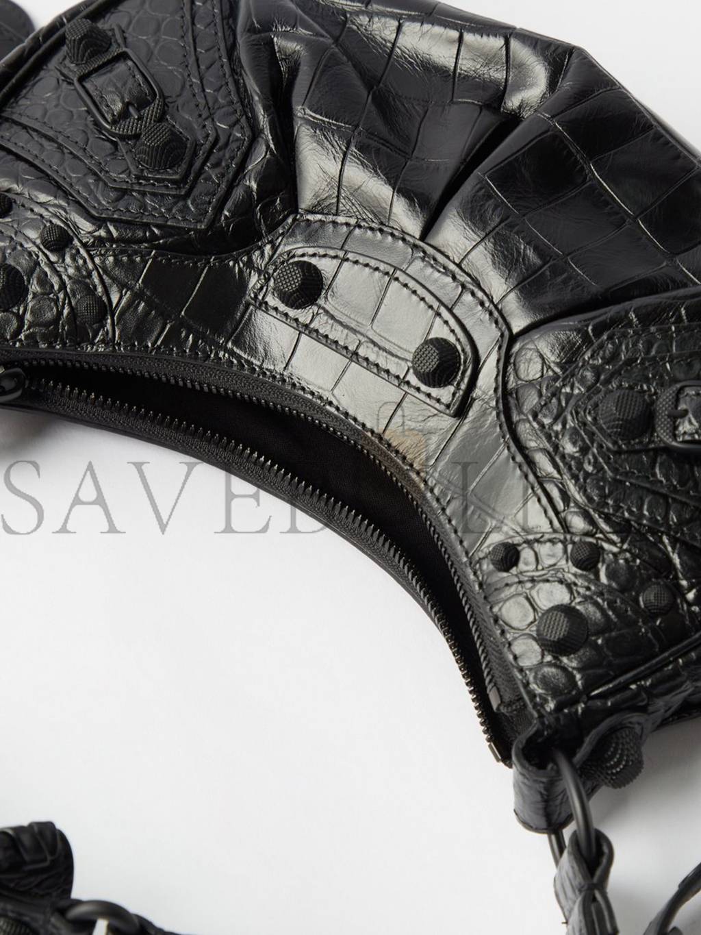 Ba*len*cia*ga black le cagole xs croc-effect leather shoulder bag  matchesfashion us (25.6*11.4*7.3cm)