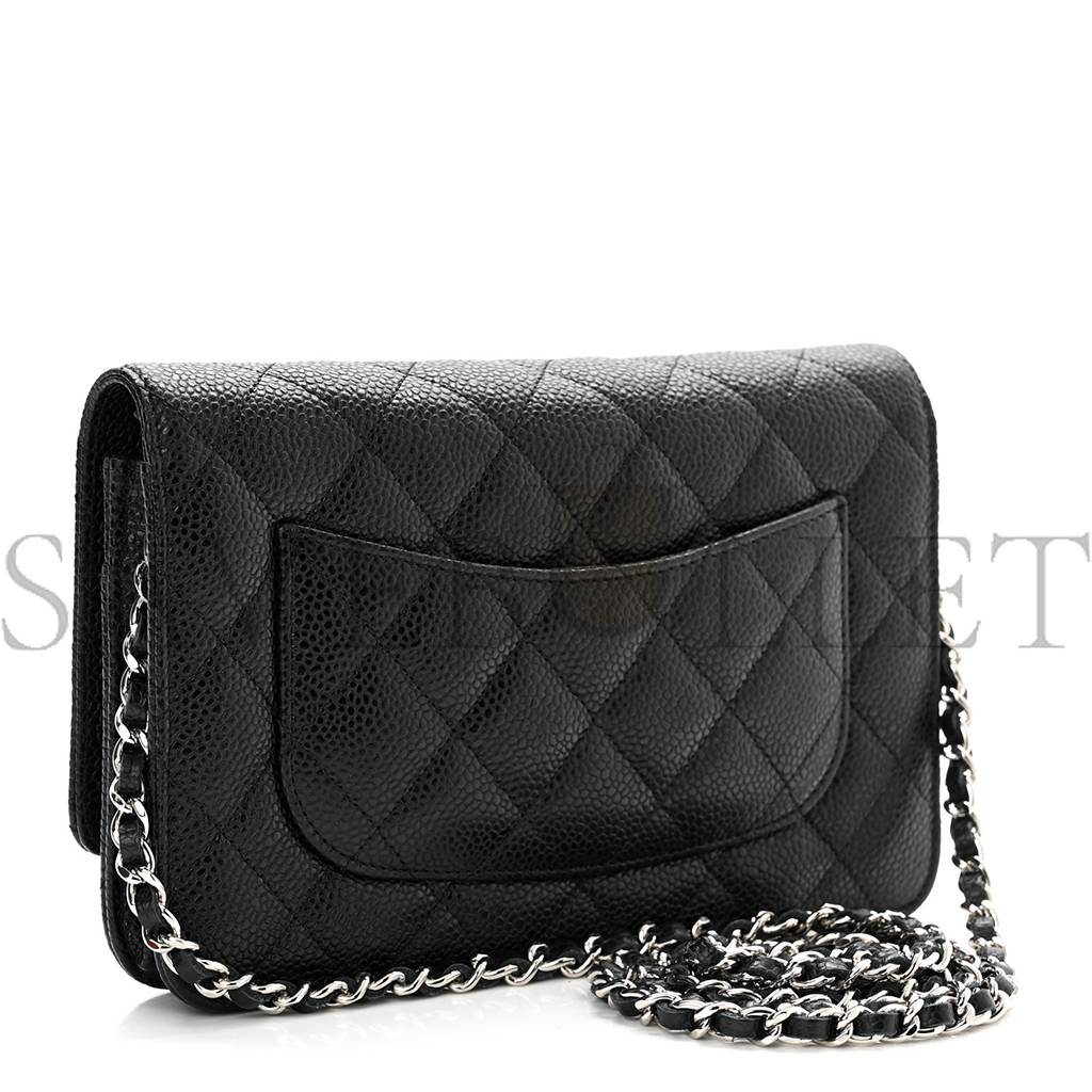 Ch*el caviar quilted large coco handle flap  black silver hardware (20*13*4cm)