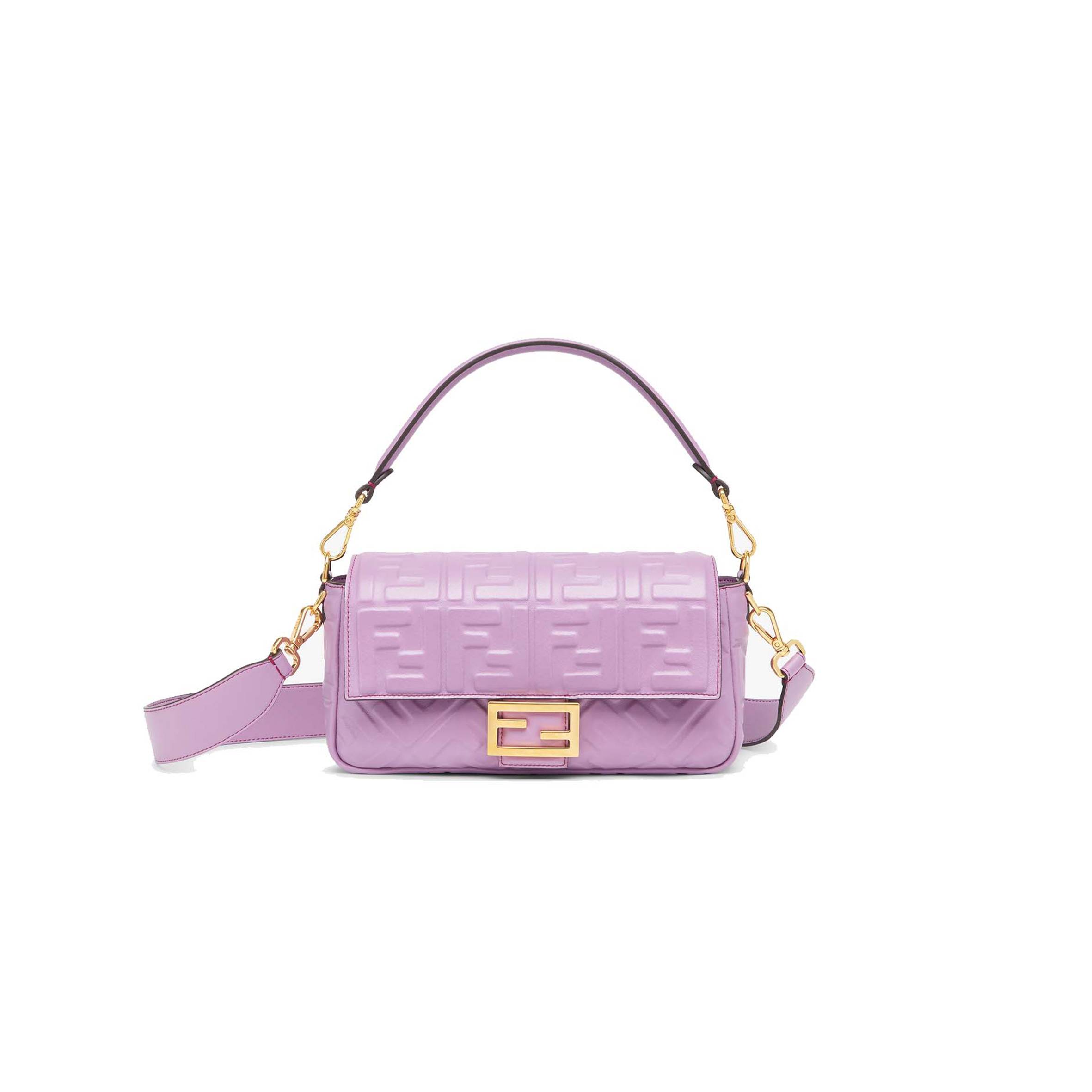 F**di baguette - lilac nappa leather bag 8br600a72vf1jcl (27*15*6cm)