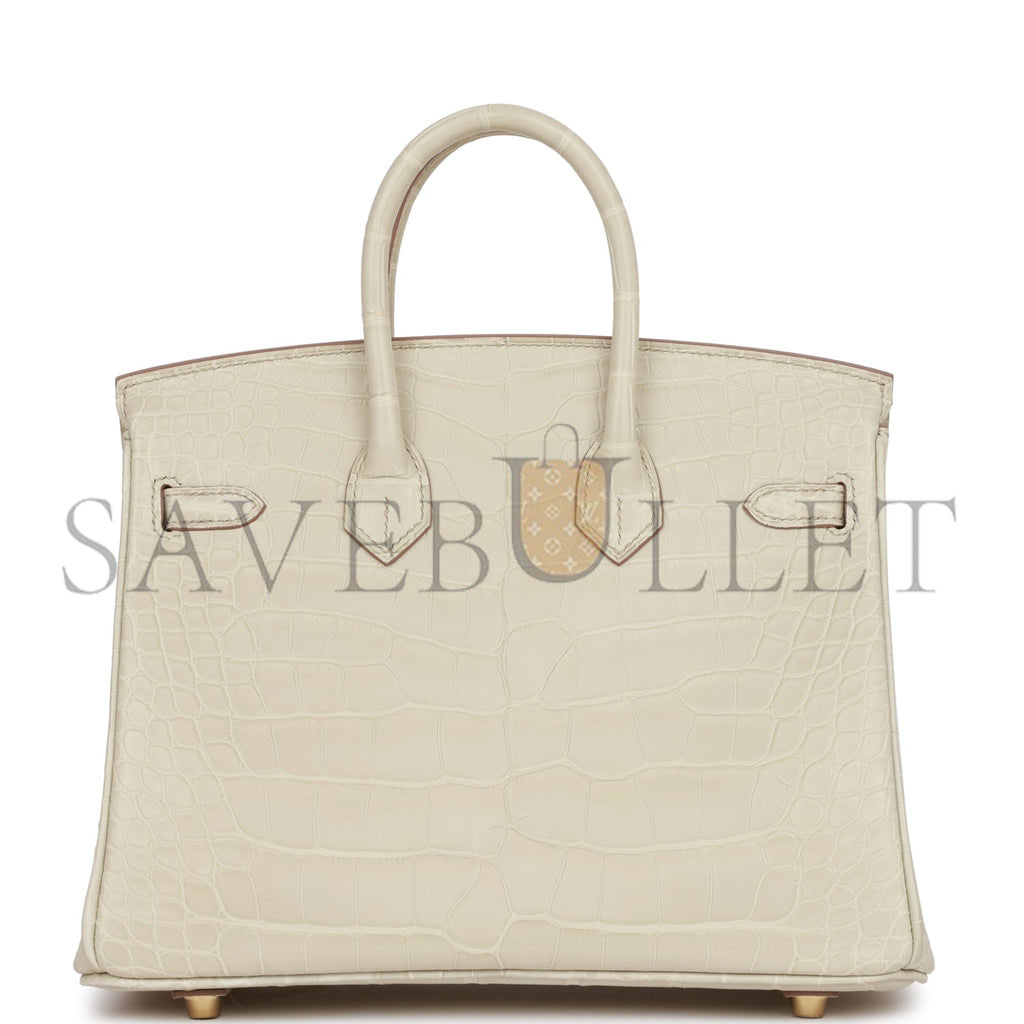 H**mes birkin 25 beton matte alligator gold hardware handmade (25*19*12cm)