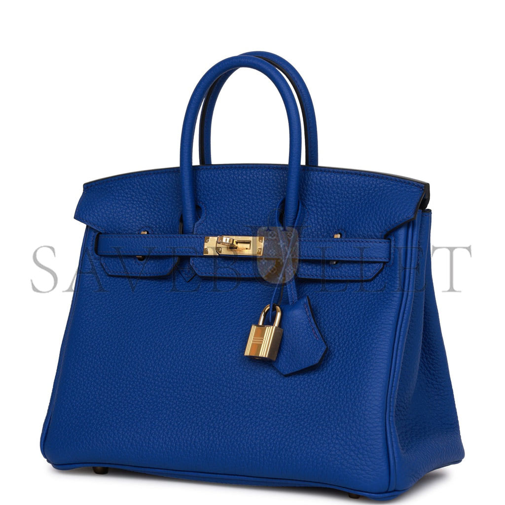 H**mes birkin 25 bleu royal togo gold hardware handmade  (25cm)