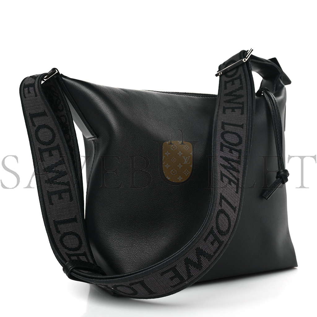 loewe S*pple smooth calfskin jacquard small cubi bag black (23*21*11cm)