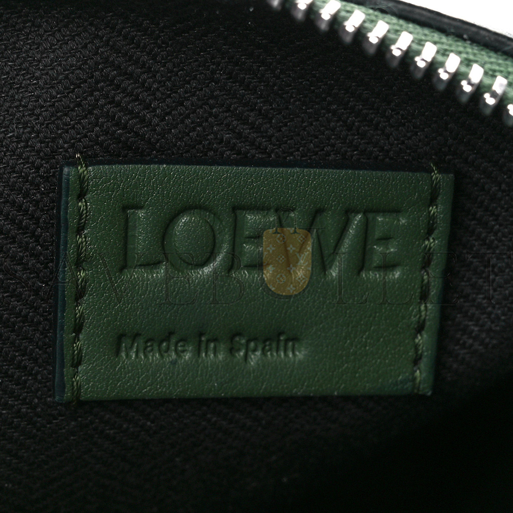 loewe S*pple smooth calfskin jacquard cubi crossbody bag green (33*29*17cm)