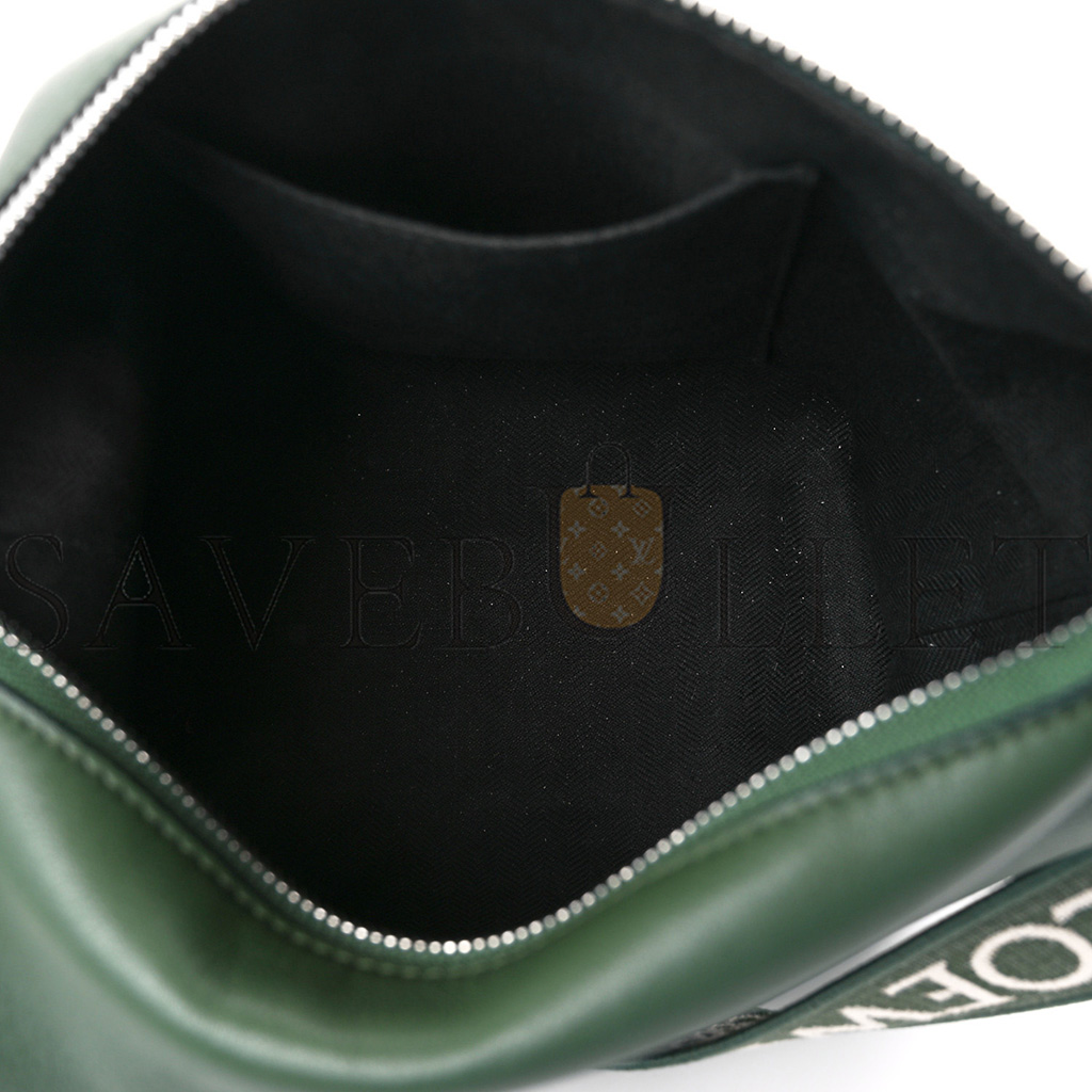loewe S*pple smooth calfskin jacquard cubi crossbody bag green (33*29*17cm)