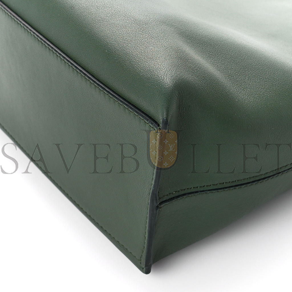 loewe S*pple smooth calfskin jacquard cubi crossbody bag green (33*29*17cm)