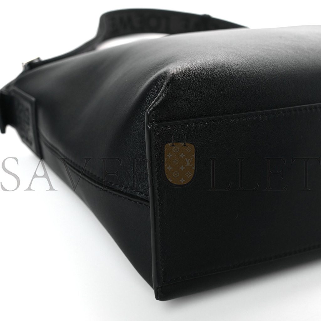 loewe S*pple smooth calfskin jacquard small cubi bag black (23*21*11cm)