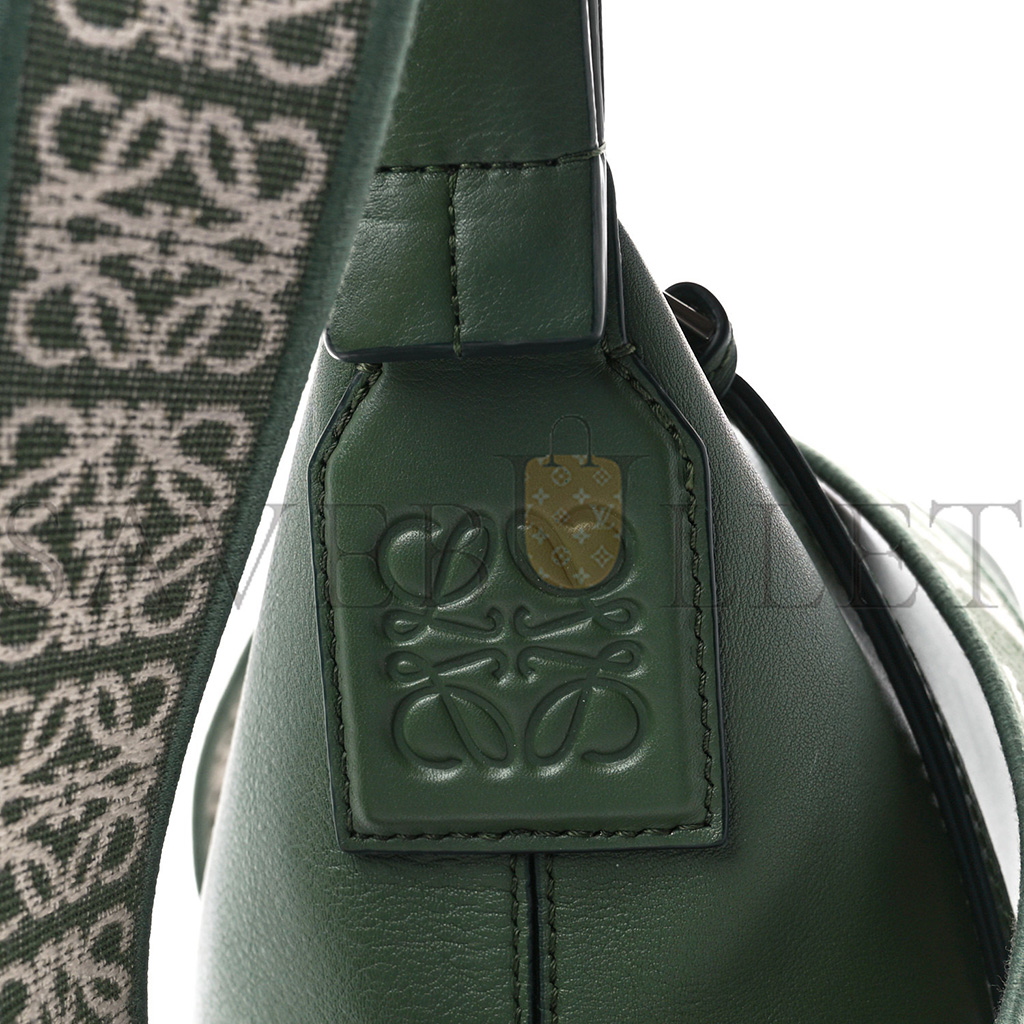 loewe S*pple smooth calfskin jacquard cubi crossbody bag green (33*29*17cm)
