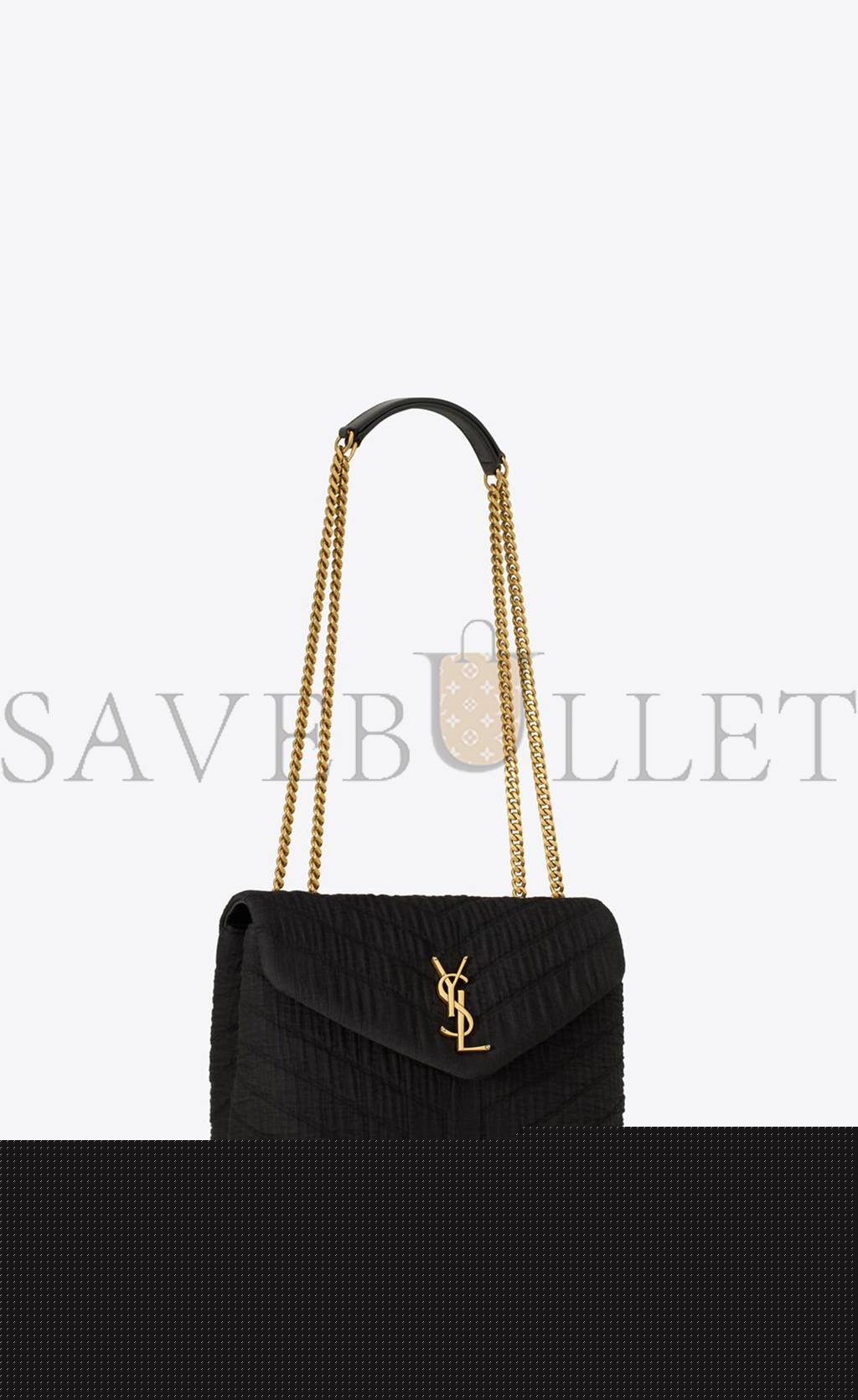 YSL LOULOU SMALL IN QUILTED &QUOT;Y&QUOT; COTTON 494699FABQ91000 (23*17*9cm)