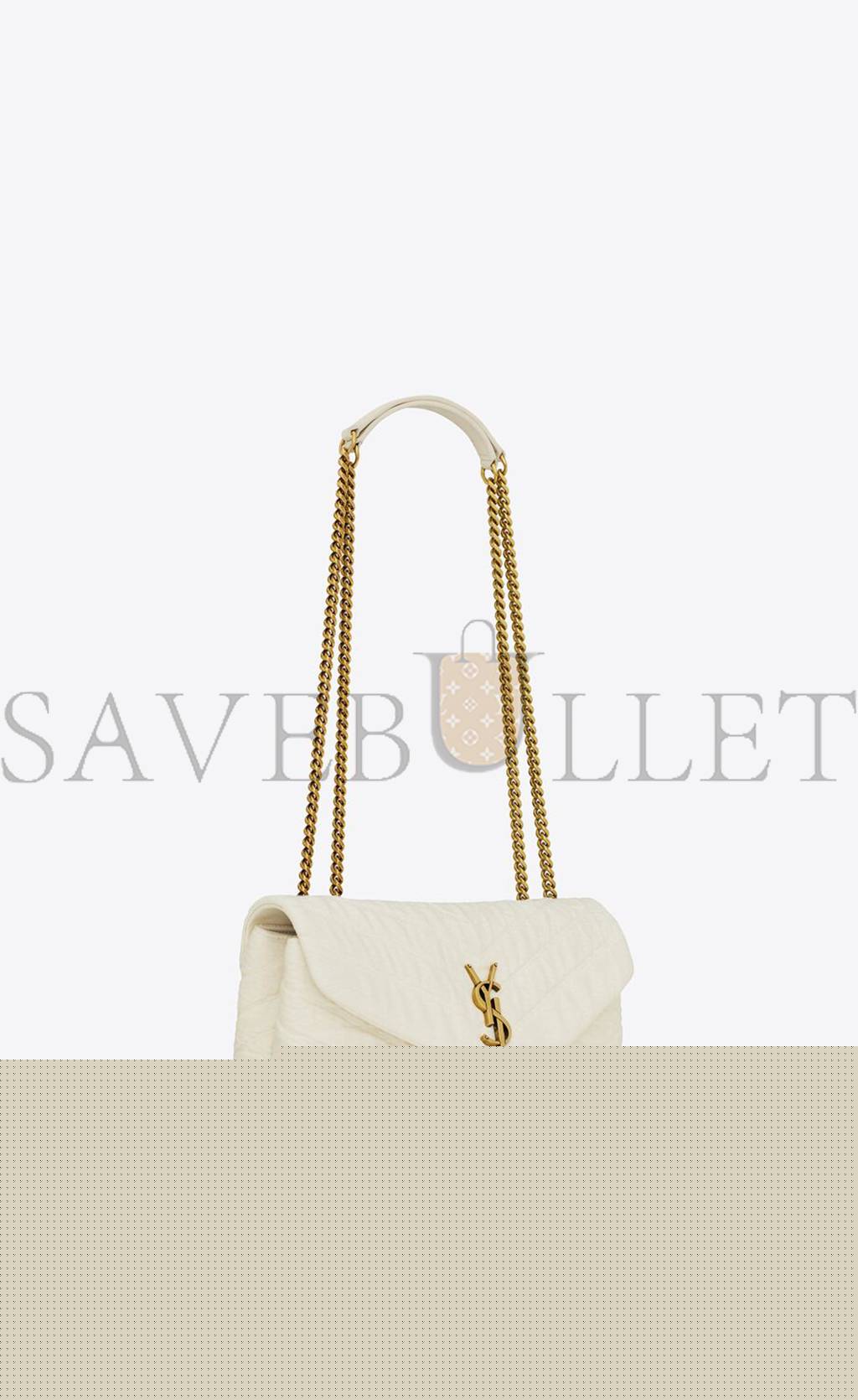 YSL LOULOU SMALL IN QUILTED &QUOT;Y&QUOT; COTTON 494699FABQ99133 (23*17*9cm)