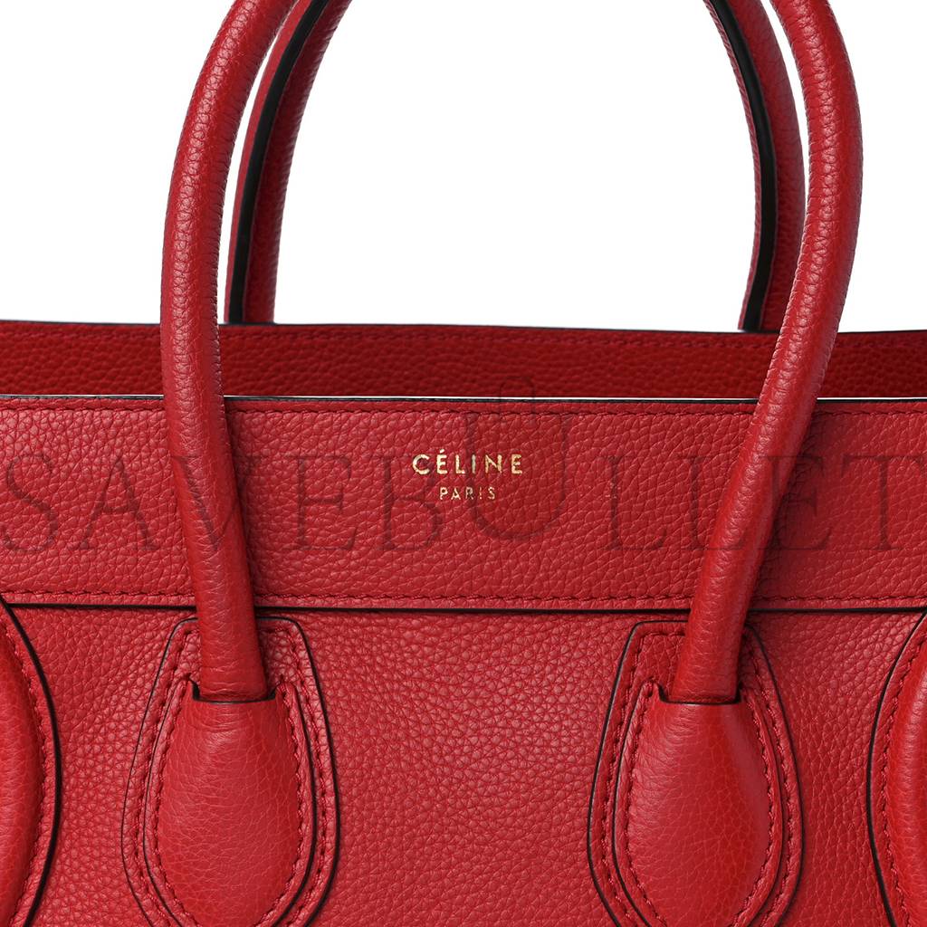 Ce**e drummed calfskin micro luggage red (26*25*13cm)