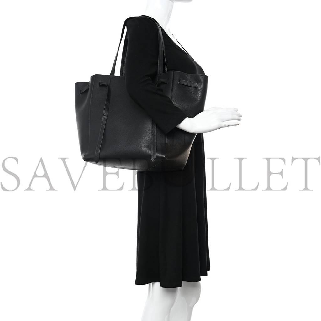 Ce**e soft grained calfskin small belt cabas phantom black (29*27*17cm)