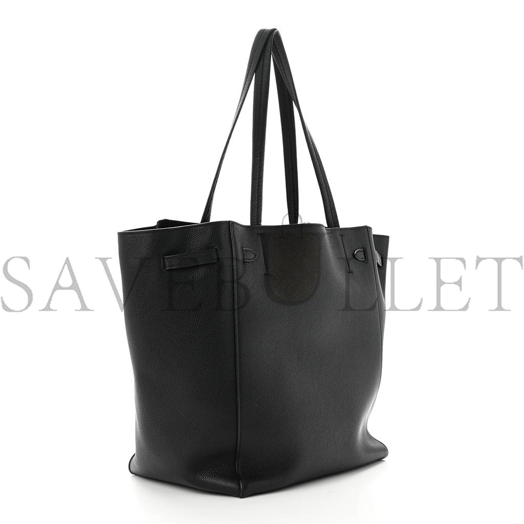 Ce**e soft grained calfskin small belt cabas phantom black (29*27*17cm)