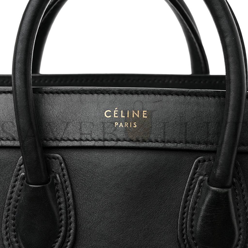 Ce**e smooth calfskin nano luggage black (20*20*10cm)