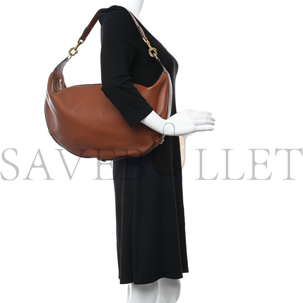 ce**e S*pple calfskin medium strap leandre shoulder bag brown (44*27*3cm)