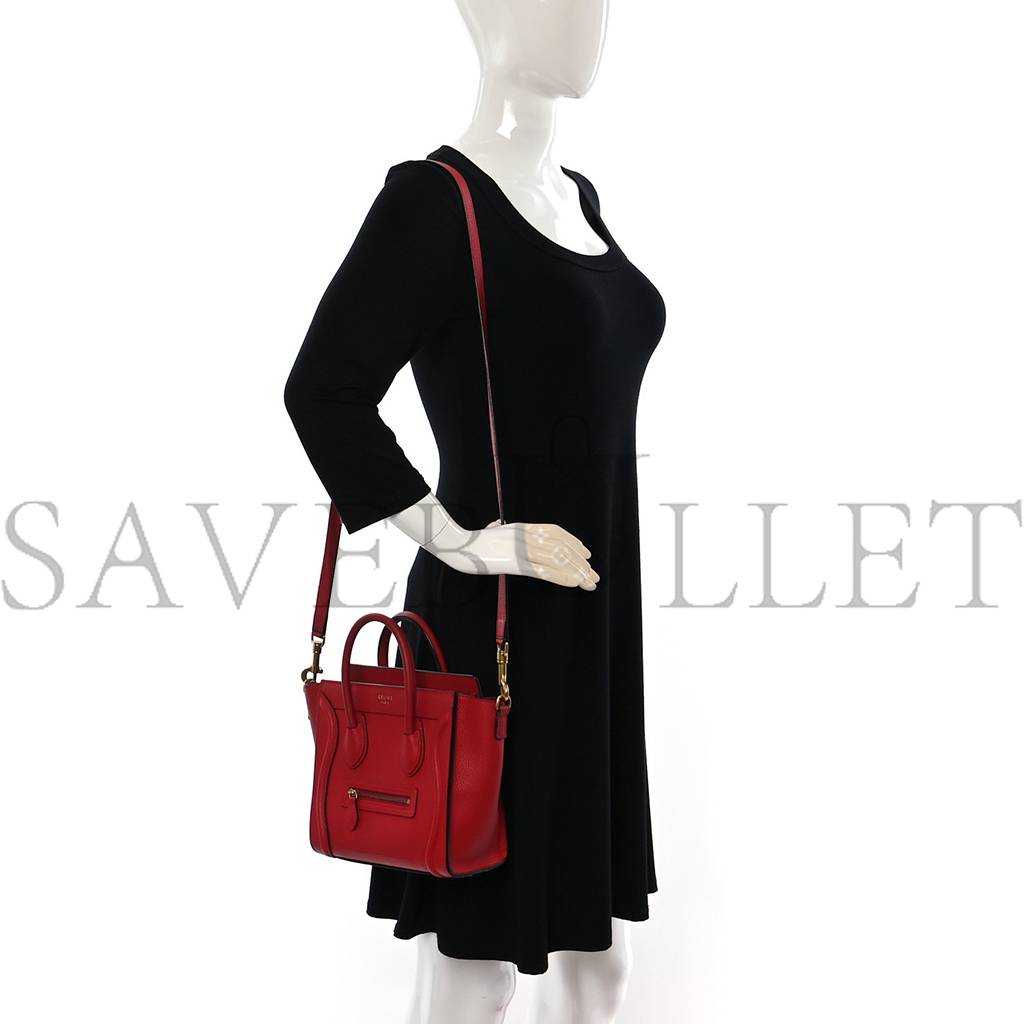 Ce**e drummed calfskin nano luggage red (19*19*10cm)