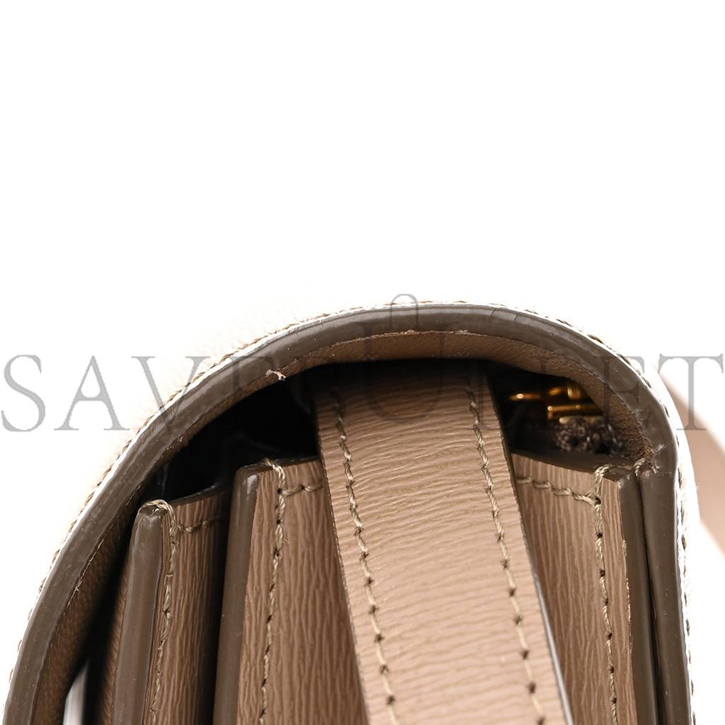Ce**e liege calfskin medium classic box flap bag taupe (23*17*6cm)