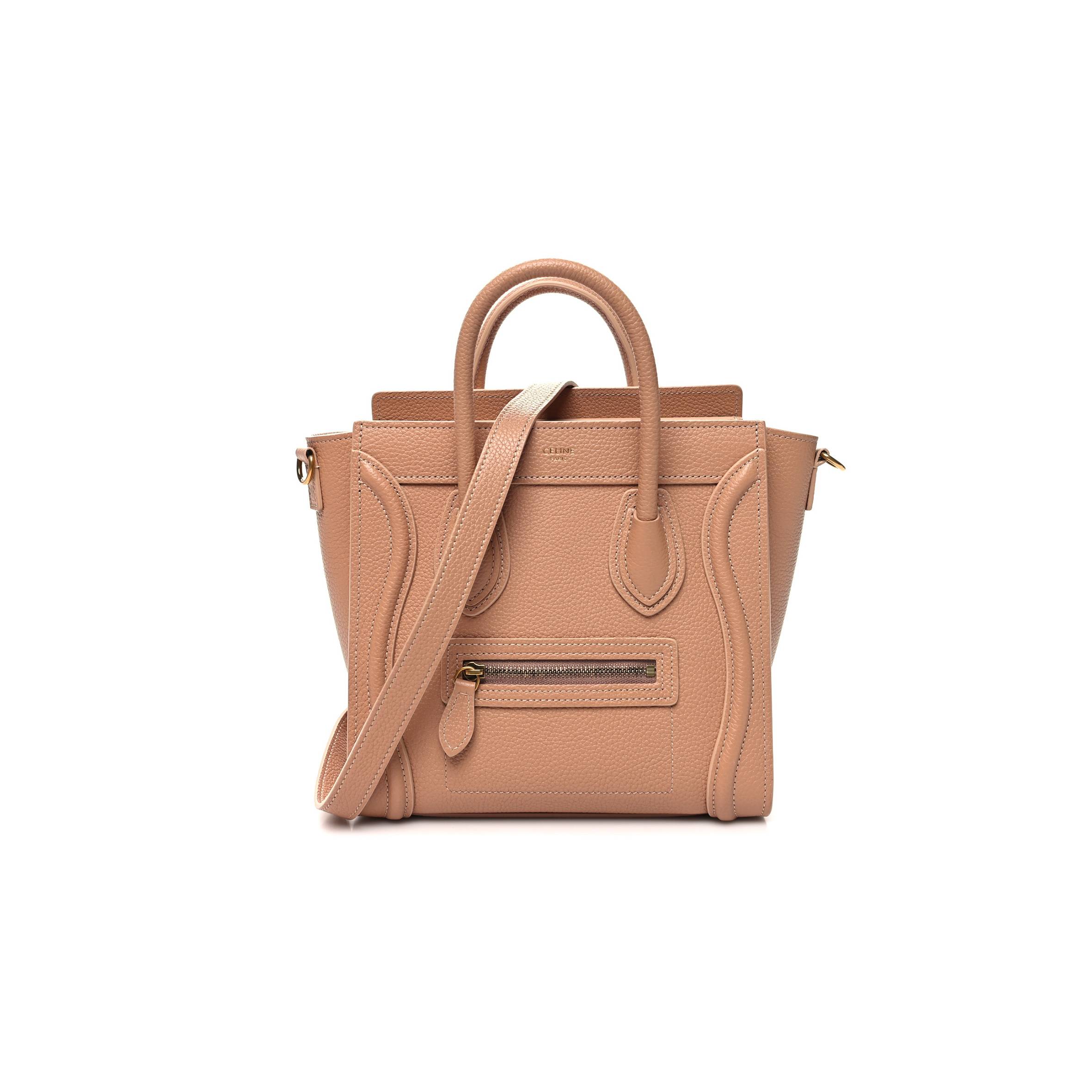 Ce**e drummed calfskin nano luggage desert rose (20*20*10cm)