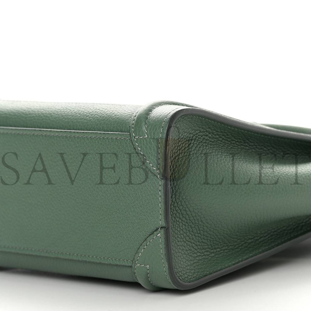 Ce**e drummed calfskin nano luggage celadon (21*20*10cm)