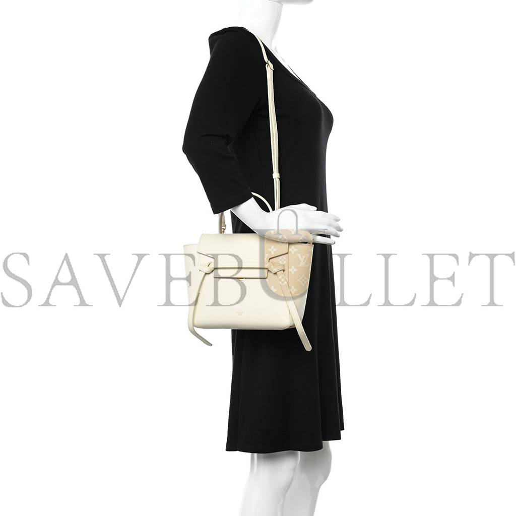 Ce**e grained calfskin nano belt bag white  (15*14*8cm)