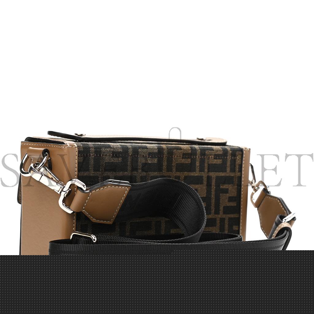 F**di recycled fabric jacquard vitello king ff 1974 baguette soft trunk tobacco moro sand (21*15*6cm)