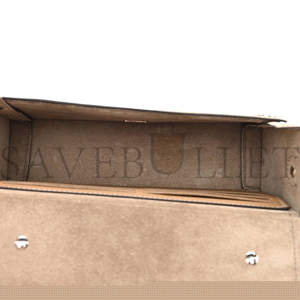 F**di recycled fabric jacquard vitello king ff 1974 baguette soft trunk tobacco moro sand (21*15*6cm)